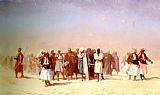 Desert Canvas Paintings - Egyptian Recruits Crossing The Desert